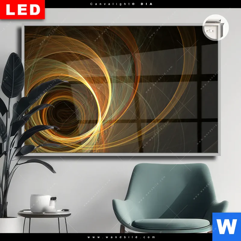 Leuchtbild Acrylglas Canvalight® DIA | Lichtmalerei - Strudel der Energie | Querformat