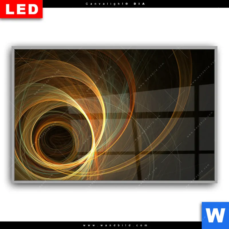 Leuchtbild Acrylglas Canvalight® DIA | Lichtmalerei - Strudel der Energie | Querformat
