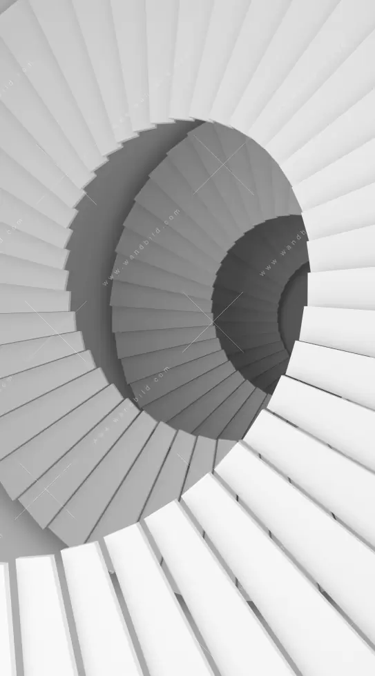 Aluminiumbild gebürstet | Spirale der Moderne | Schmal