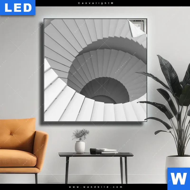 Canvalight® Leuchtbild | Spirale der Moderne | Quadrat