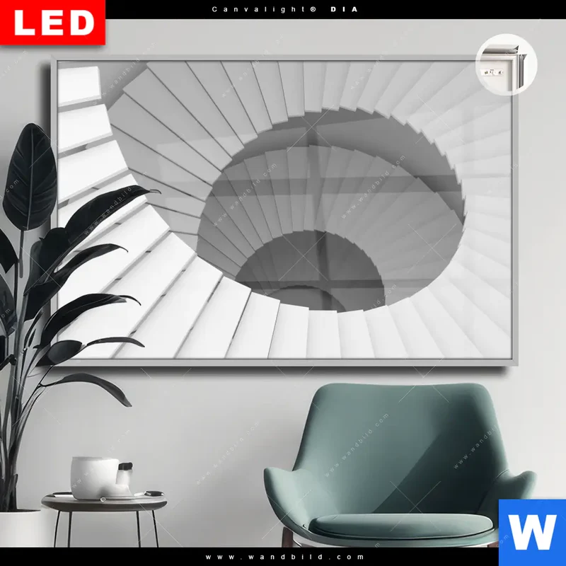Leuchtbild Acrylglas Canvalight® DIA | Spirale der Moderne | Querformat
