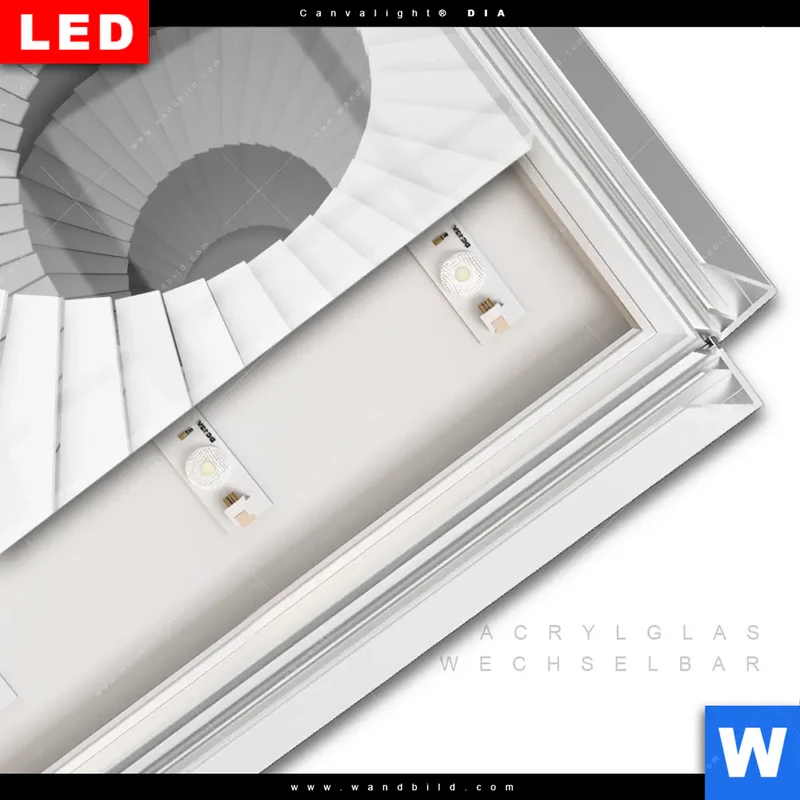Leuchtbild Acrylglas Canvalight® DIA | Spirale der Moderne | Querformat