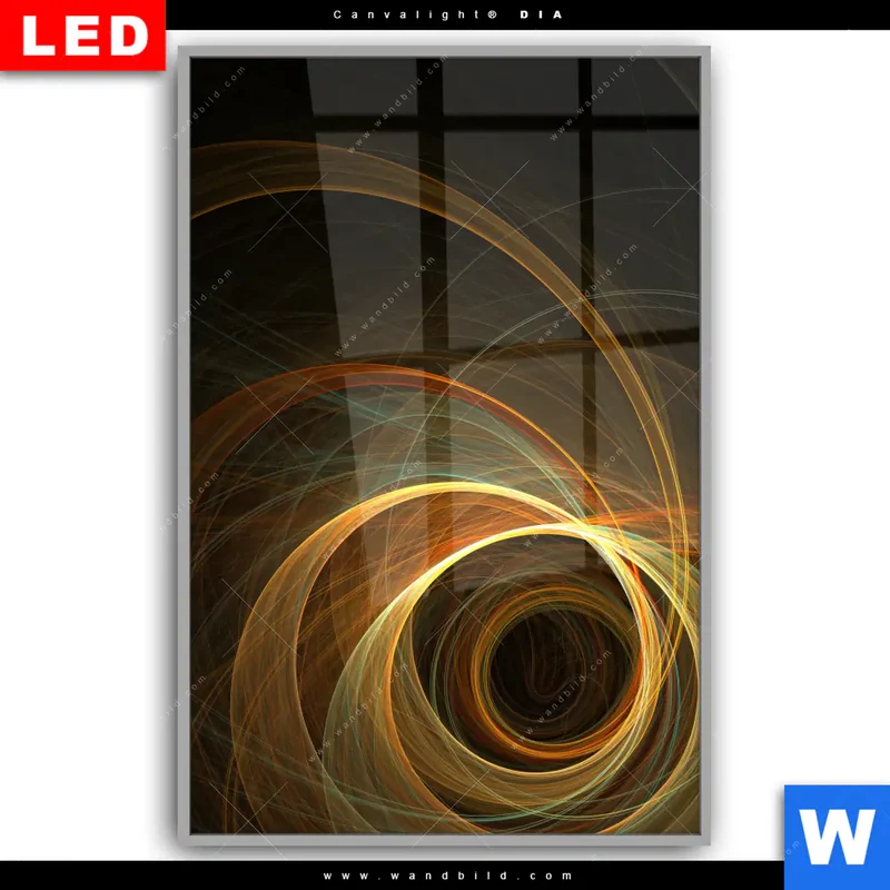Leuchtbild Acrylglas Canvalight® DIA | Lichtmalerei - Strudel der Energie | Hochformat