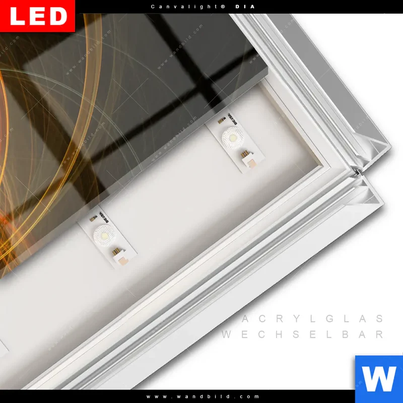 Leuchtbild Acrylglas Canvalight® DIA | Lichtmalerei - Strudel der Energie | Hochformat