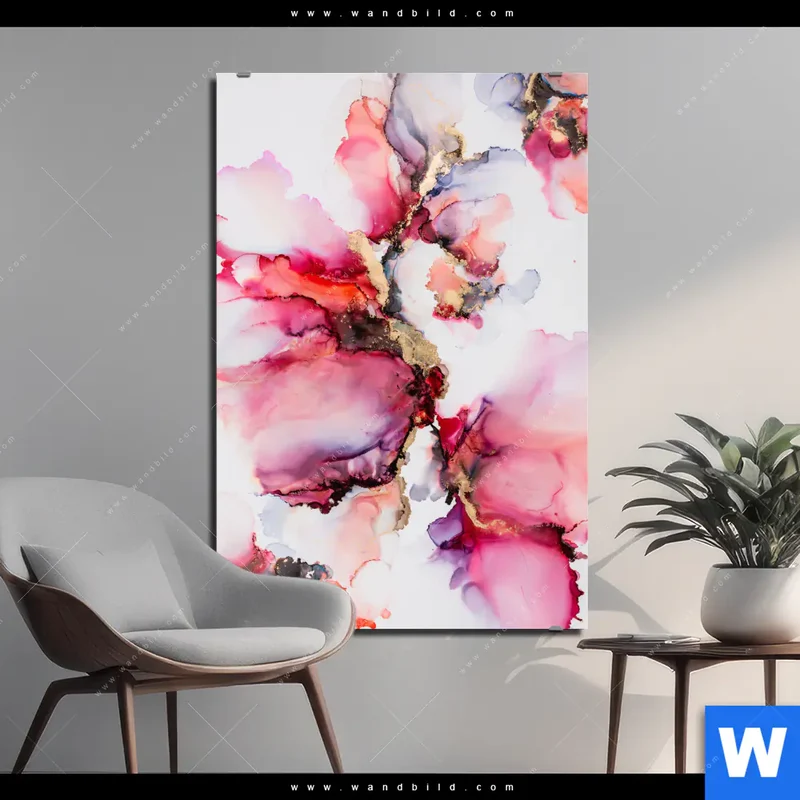 Aluminiumbild gebürstet | Fluid Art - Blüten der Fantasie | Hochformat