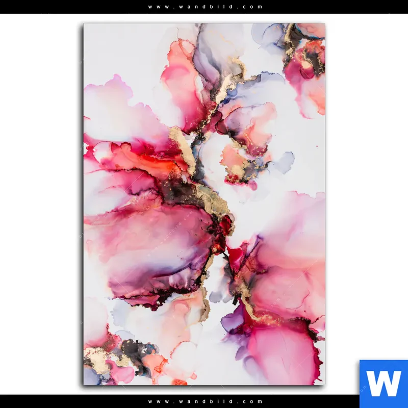 Aluminiumbild gebürstet | Fluid Art - Blüten der Fantasie | Hochformat