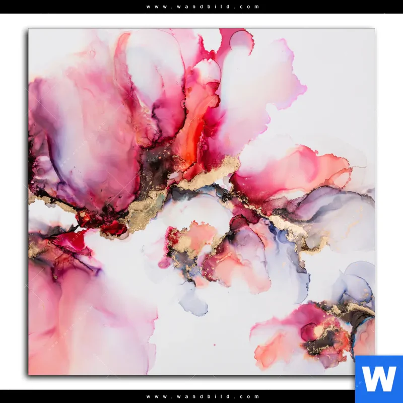 Aluminiumbild gebürstet | Fluid Art - Blüten der Fantasie | Quadrat