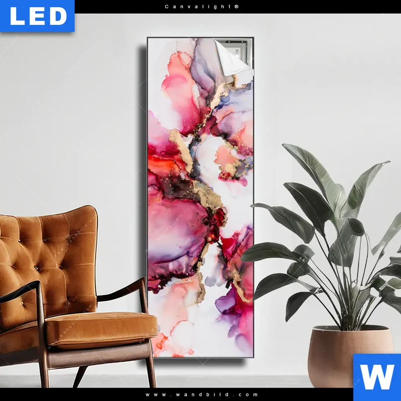 Canvalight® Leuchtbild | Fluid Art - Blüten der Fantasie | Schmal