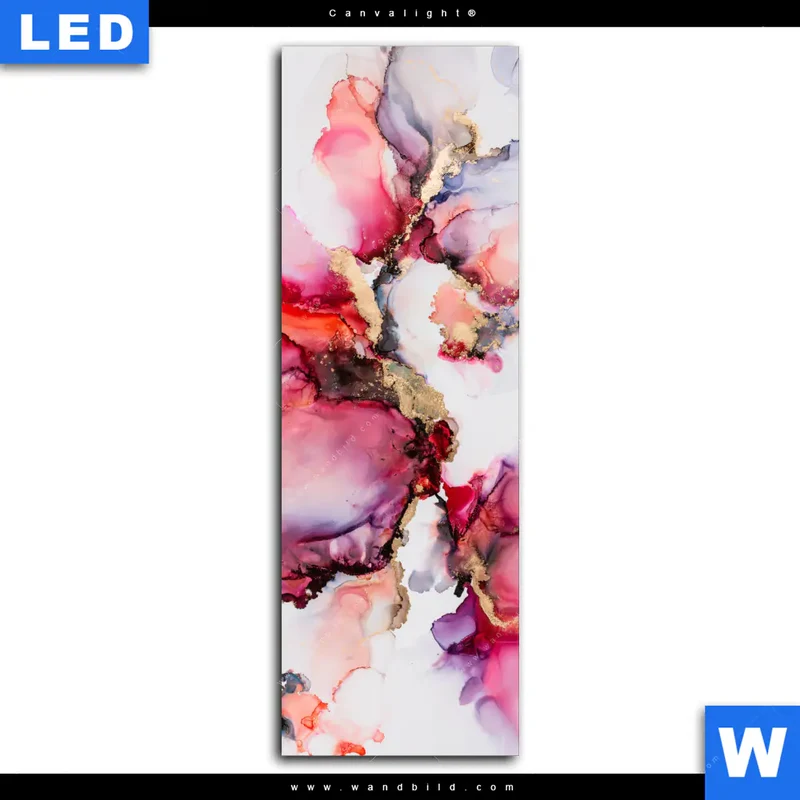 Canvalight® Leuchtbild | Fluid Art - Blüten der Fantasie | Schmal