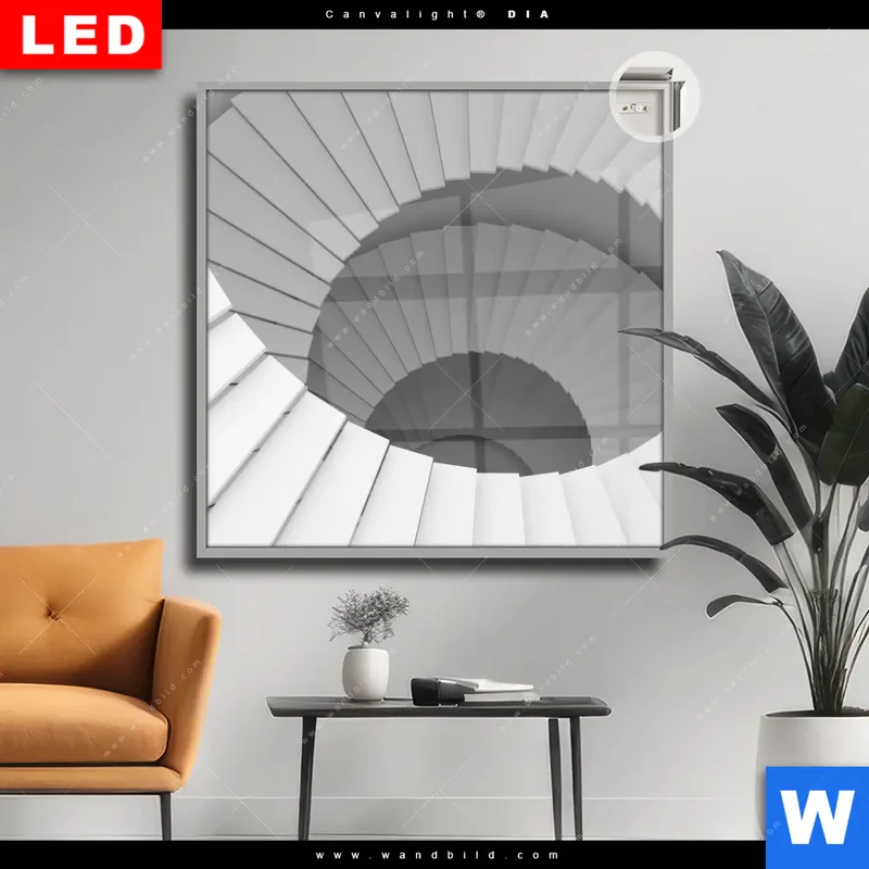 Leuchtbild Acrylglas Canvalight® DIA | Spirale der Moderne | Quadrat