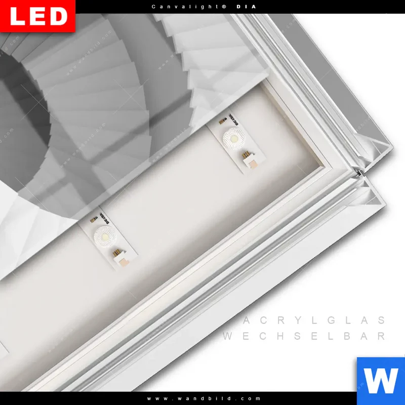 Leuchtbild Acrylglas Canvalight® DIA | Spirale der Moderne | Quadrat