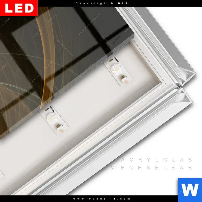 Leuchtbild Acrylglas Canvalight® DIA | Lichtmalerei - Strudel der Energie | Panorama