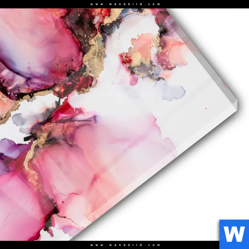 Acrylglasbild | Fluid Art - Blüten der Fantasie | Rund