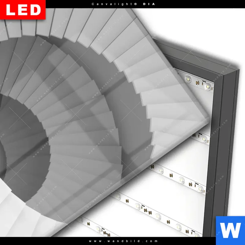Wechselmotiv Acrylglas Canvalight® DIA | Spirale der Moderne | Quadrat