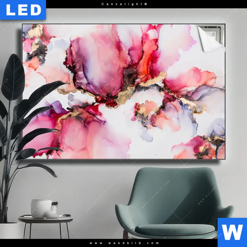 Canvalight® Leuchtbild | Fluid Art - Blüten der Fantasie | Querformat