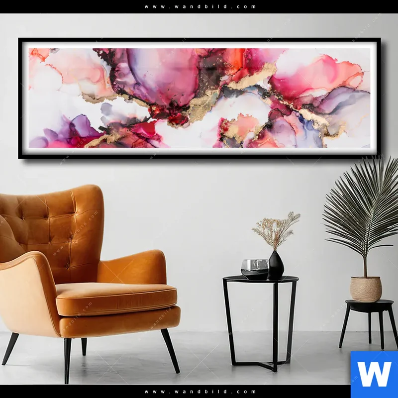 Poster | Fluid Art - Blüten der Fantasie | Panorama
