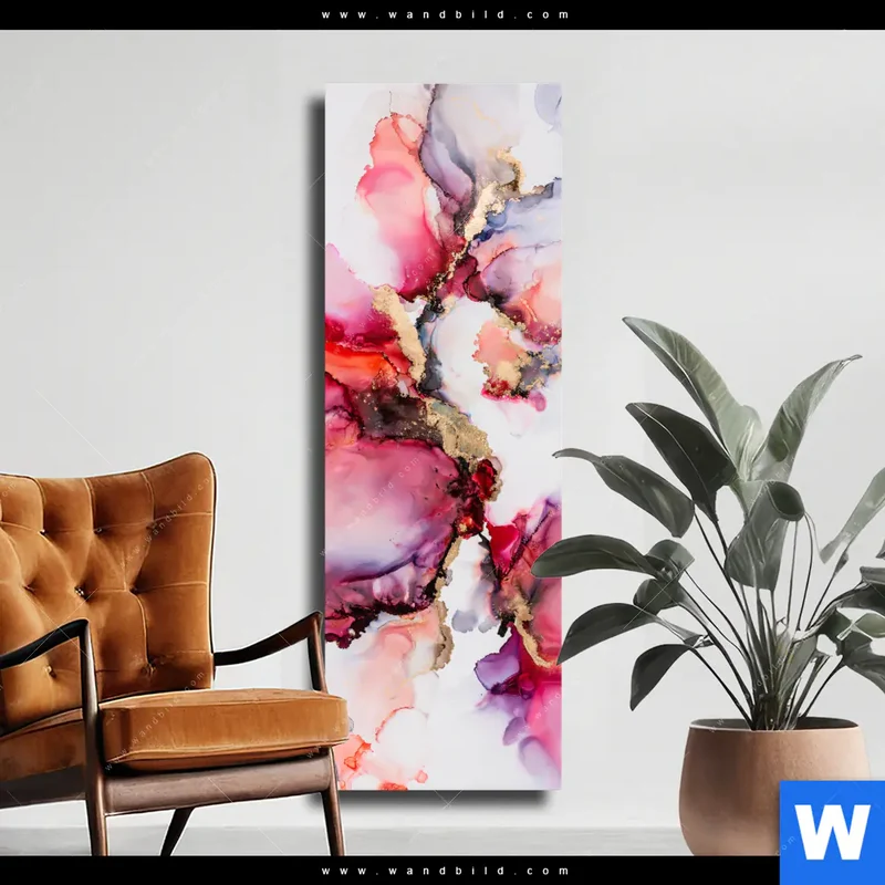 Leinwandbild | Fluid Art - Blüten der Fantasie | Schmal