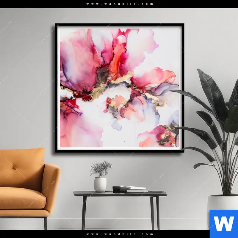 Poster | Fluid Art - Blüten der Fantasie | Quadrat