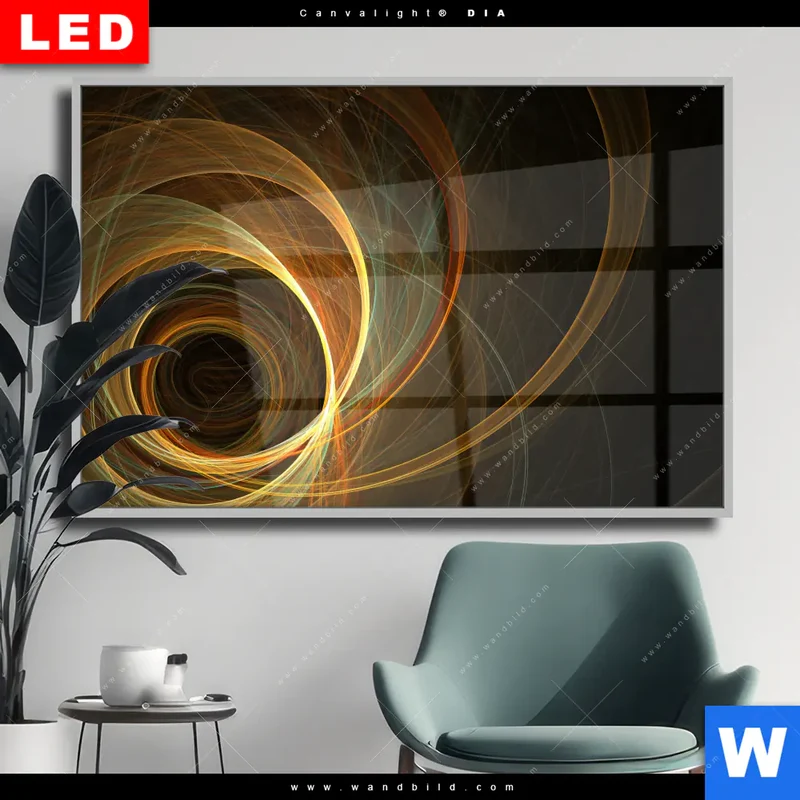 Wechselmotiv Acrylglas Canvalight® DIA | Lichtmalerei - Strudel der Energie | Querformat