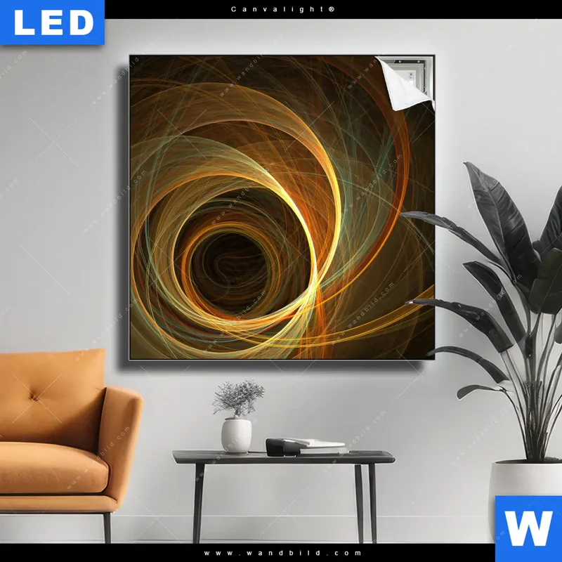Canvalight® Leuchtbild | Lichtmalerei - Strudel der Energie | Quadrat
