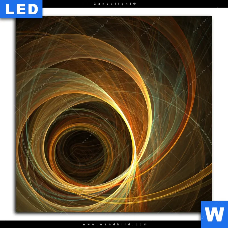 Canvalight® Leuchtbild | Lichtmalerei - Strudel der Energie | Quadrat