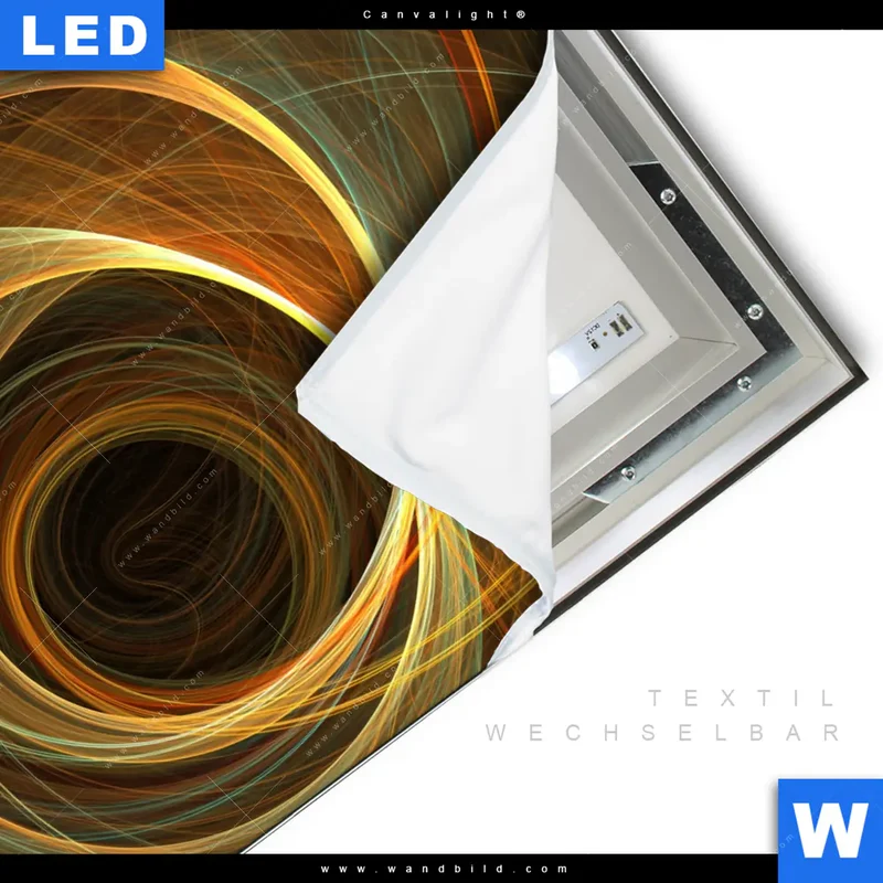 Canvalight® Leuchtbild | Lichtmalerei - Strudel der Energie | Quadrat