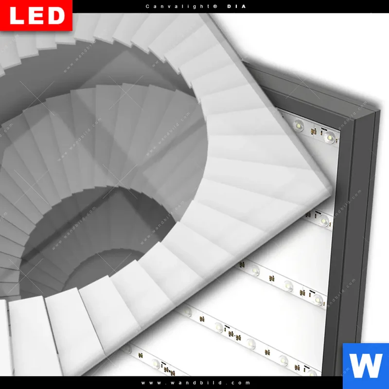 Wechselmotiv Acrylglas Canvalight® DIA | Spirale der Moderne | Querformat