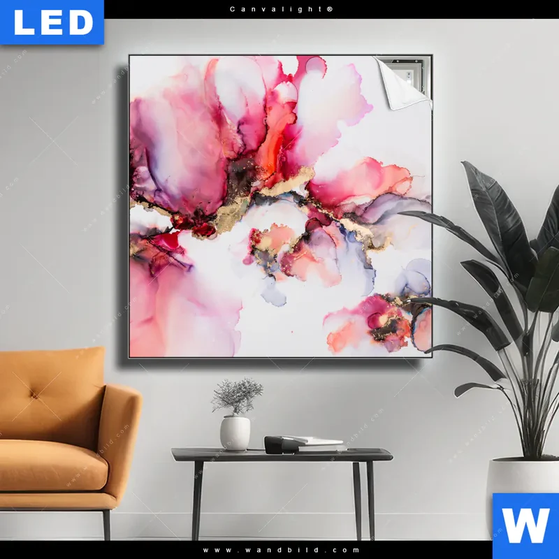 Canvalight® Leuchtbild | Fluid Art - Blüten der Fantasie | Quadrat