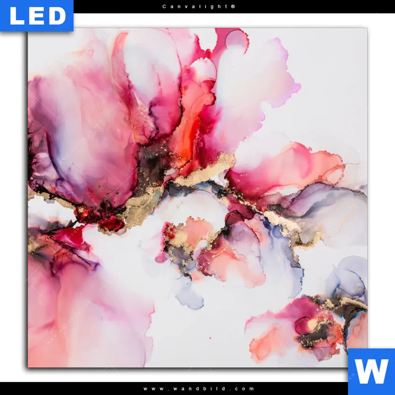 Canvalight® Leuchtbild | Fluid Art - Blüten der Fantasie | Quadrat