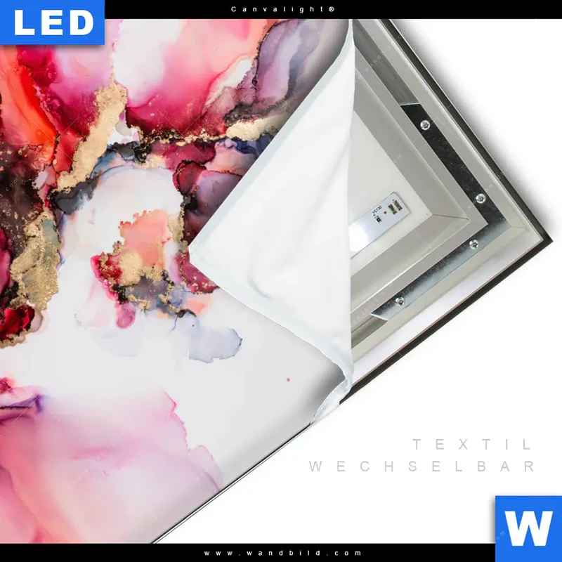 Canvalight® Leuchtbild | Fluid Art - Blüten der Fantasie | Quadrat