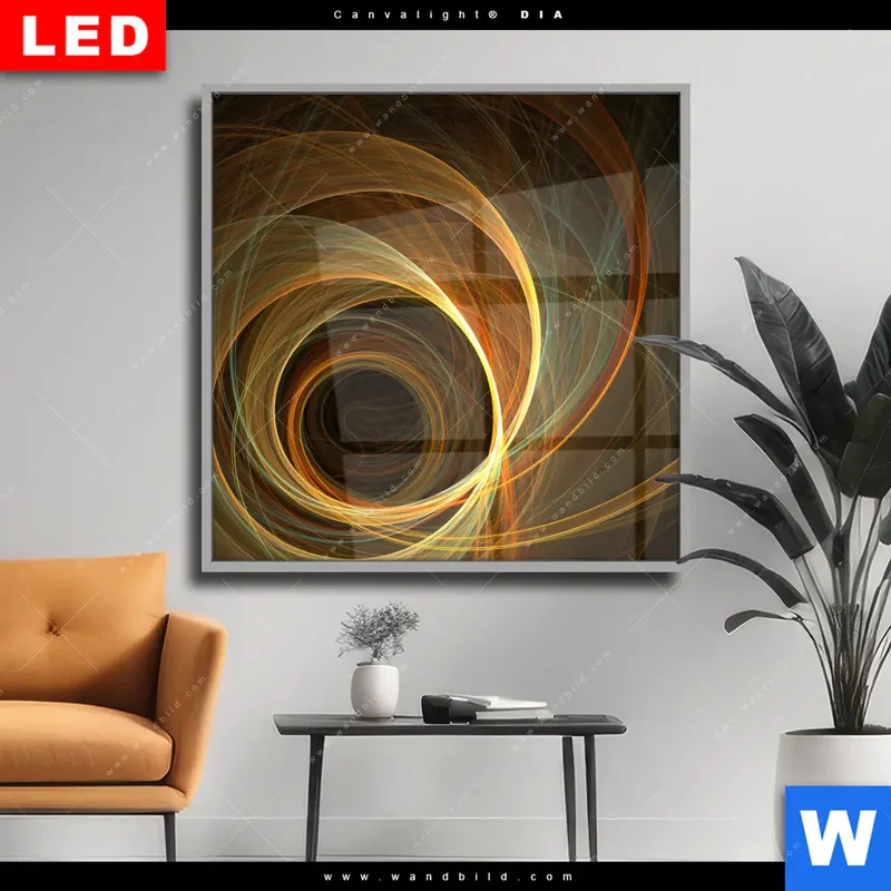 Wechselmotiv Acrylglas Canvalight® DIA | Lichtmalerei - Strudel der Energie | Quadrat