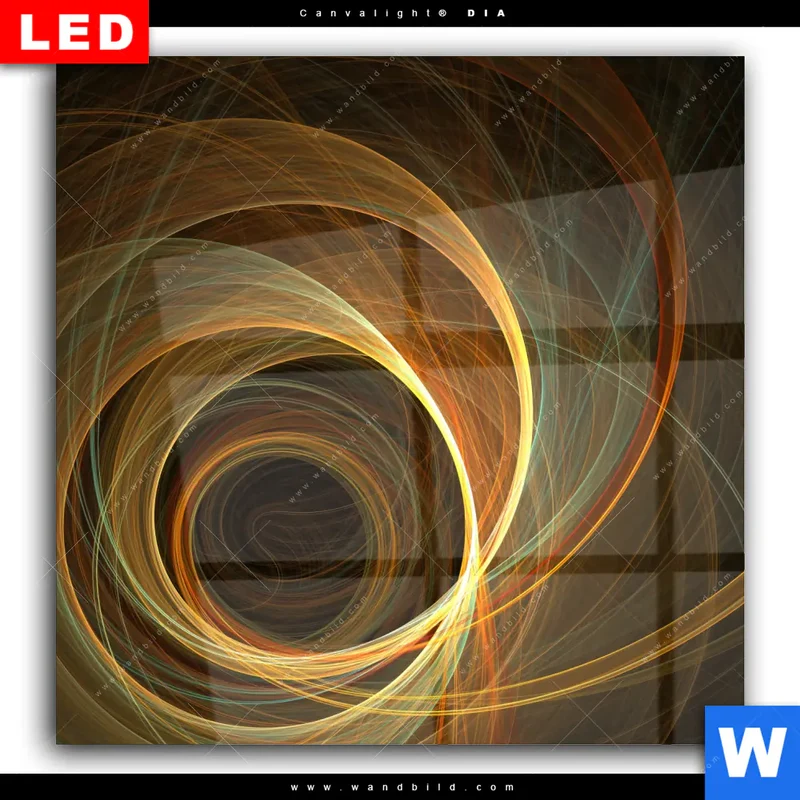 Wechselmotiv Acrylglas Canvalight® DIA | Lichtmalerei - Strudel der Energie | Quadrat