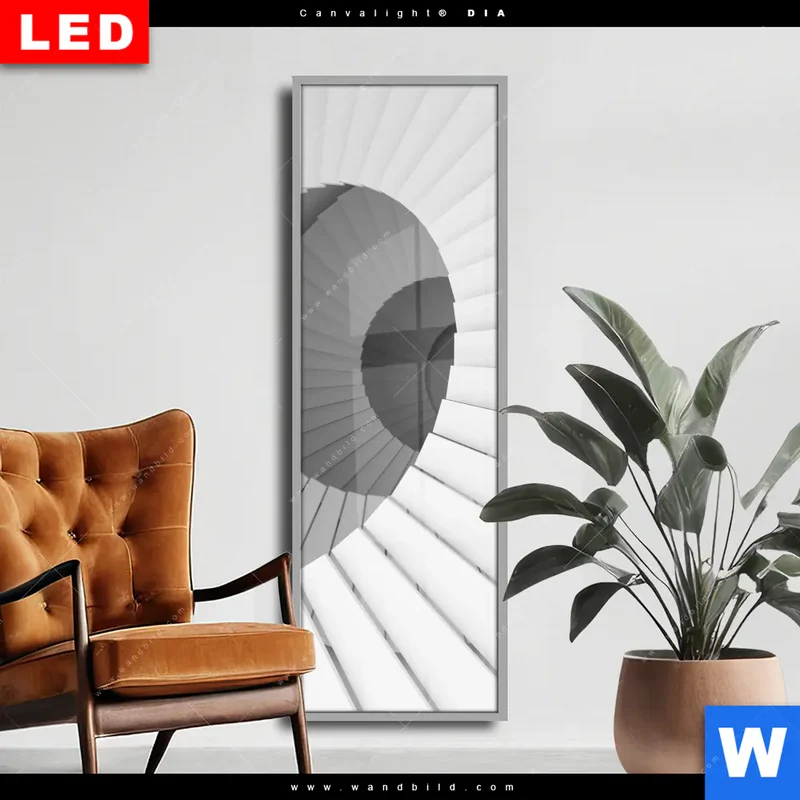 Wechselmotiv Acrylglas Canvalight® DIA | Spirale der Moderne | Schmal