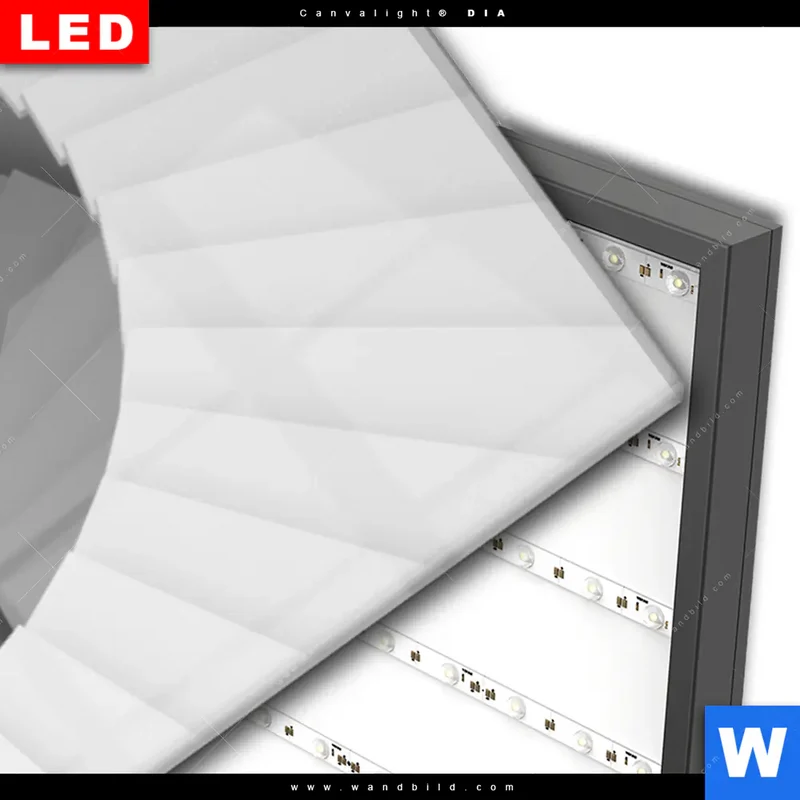 Wechselmotiv Acrylglas Canvalight® DIA | Spirale der Moderne | Schmal