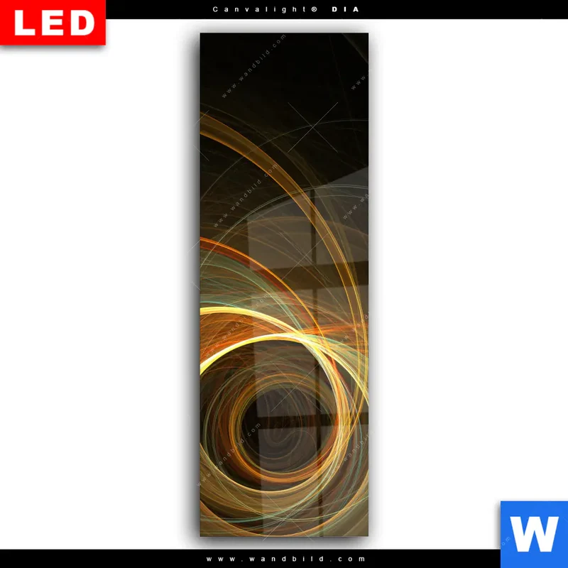 Wechselmotiv Acrylglas Canvalight® DIA | Lichtmalerei - Strudel der Energie | Schmal