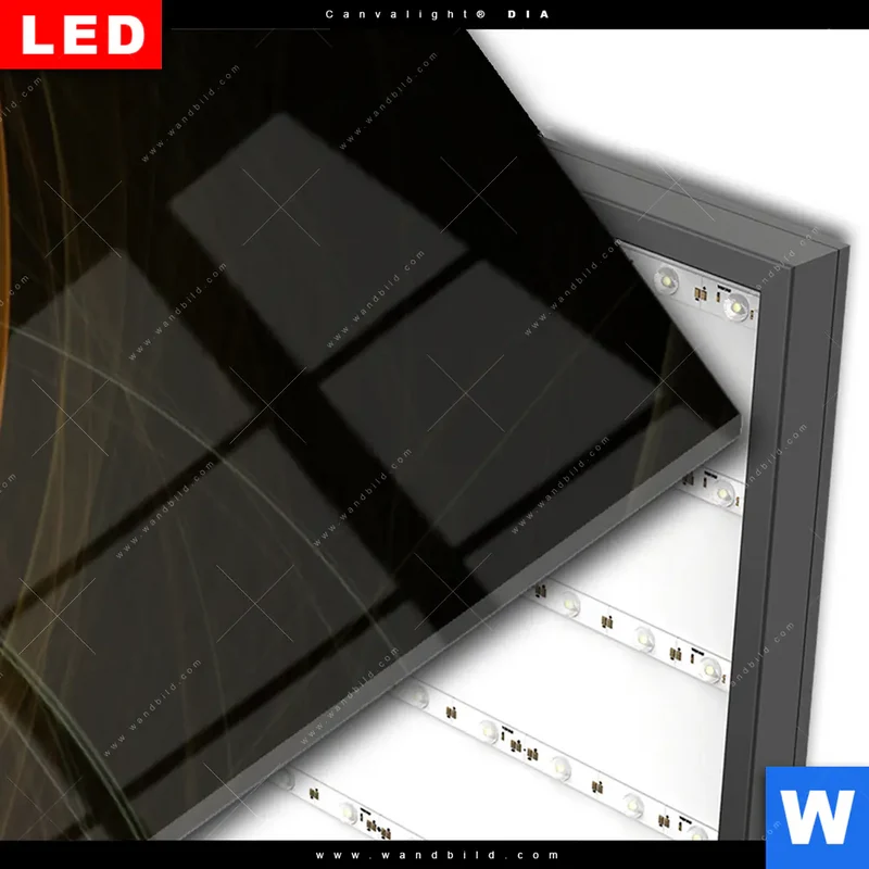 Wechselmotiv Acrylglas Canvalight® DIA | Lichtmalerei - Strudel der Energie | Schmal