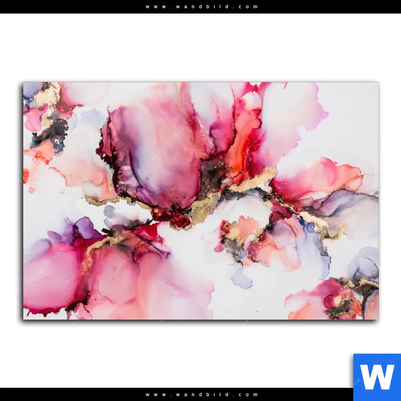 Alu-Dibond Bild | Fluid Art - Blüten der Fantasie | Querformat