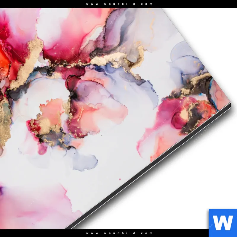Alu-Dibond Bild | Fluid Art - Blüten der Fantasie | Querformat
