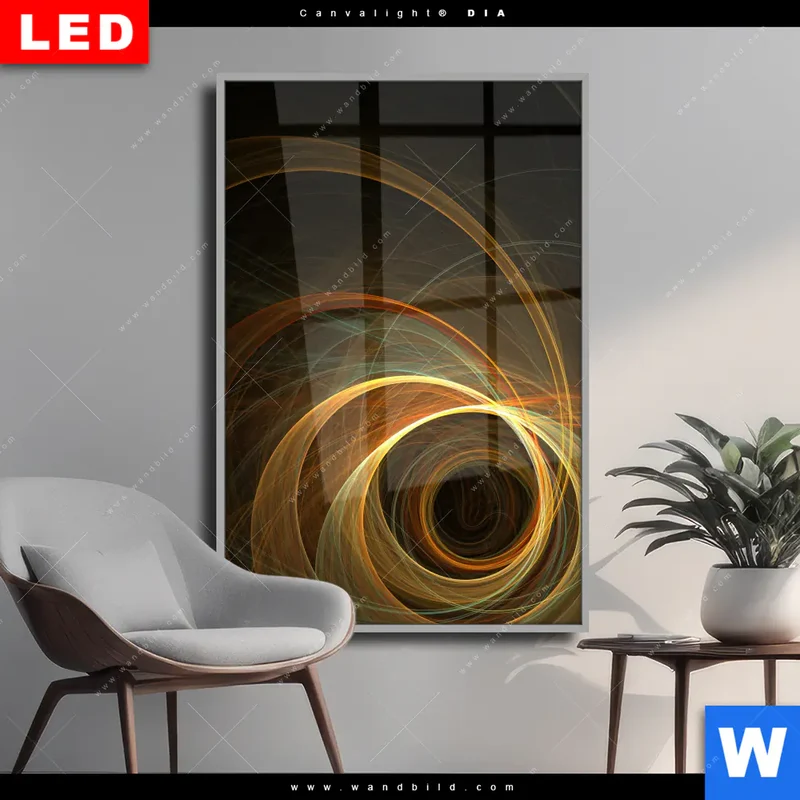 Wechselmotiv Acrylglas Canvalight® DIA | Lichtmalerei - Strudel der Energie | Hochformat