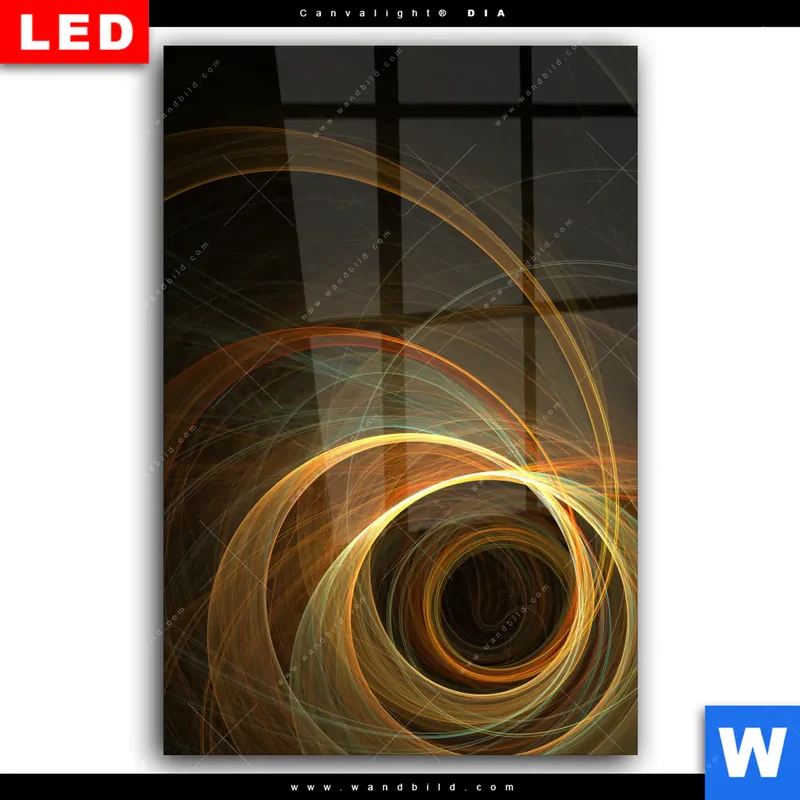 Wechselmotiv Acrylglas Canvalight® DIA | Lichtmalerei - Strudel der Energie | Hochformat