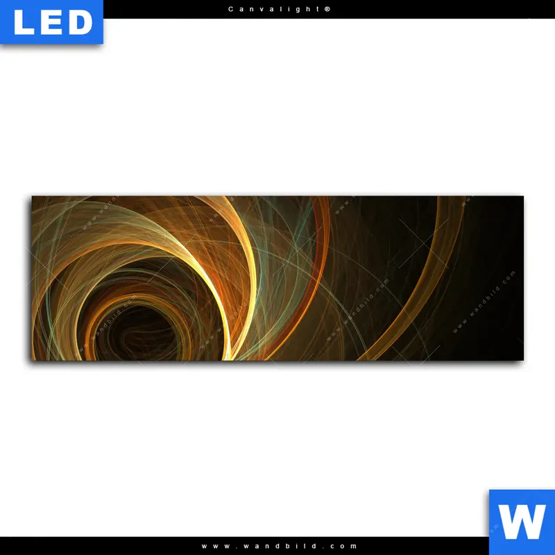 Canvalight® Leuchtbild | Lichtmalerei - Strudel der Energie | Panorama