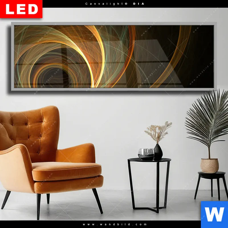 Wechselmotiv Acrylglas Canvalight® DIA | Lichtmalerei - Strudel der Energie | Panorama