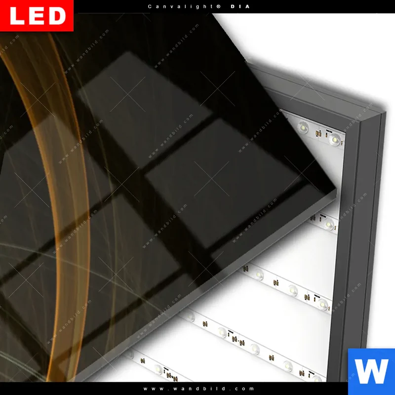 Wechselmotiv Acrylglas Canvalight® DIA | Lichtmalerei - Strudel der Energie | Panorama