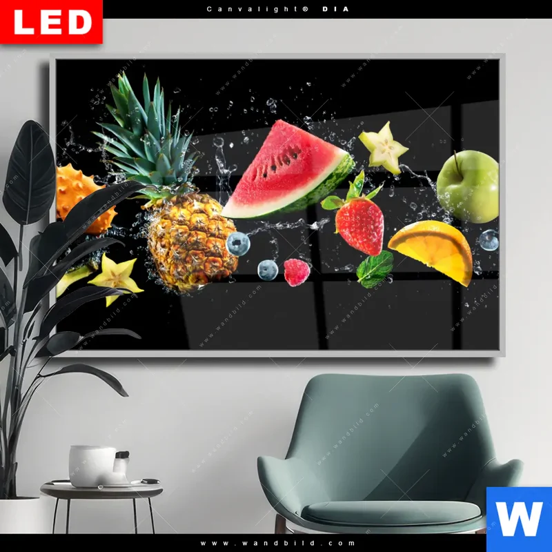 Wechselmotiv Acrylglas Canvalight® DIA | Fruchtige Explosion voller Frische | Querformat
