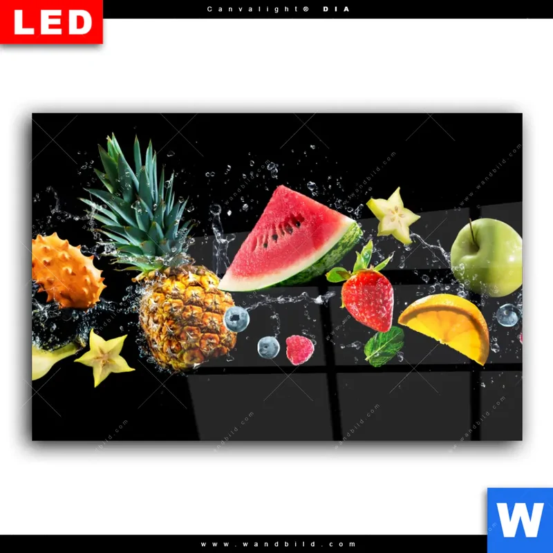 Wechselmotiv Acrylglas Canvalight® DIA | Fruchtige Explosion voller Frische | Querformat