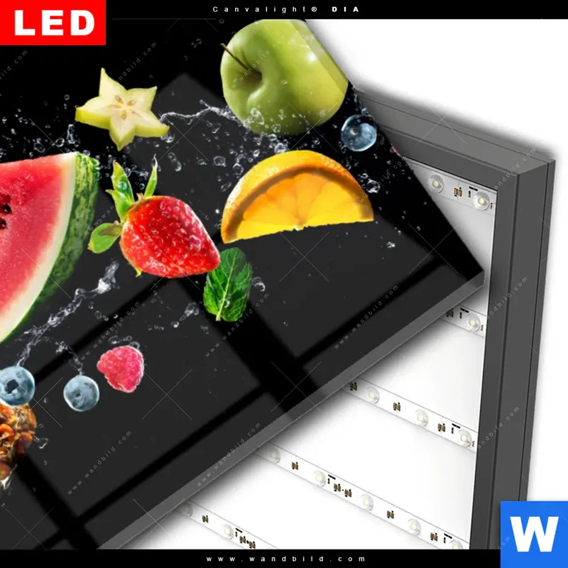 Wechselmotiv Acrylglas Canvalight® DIA | Fruchtige Explosion voller Frische | Querformat