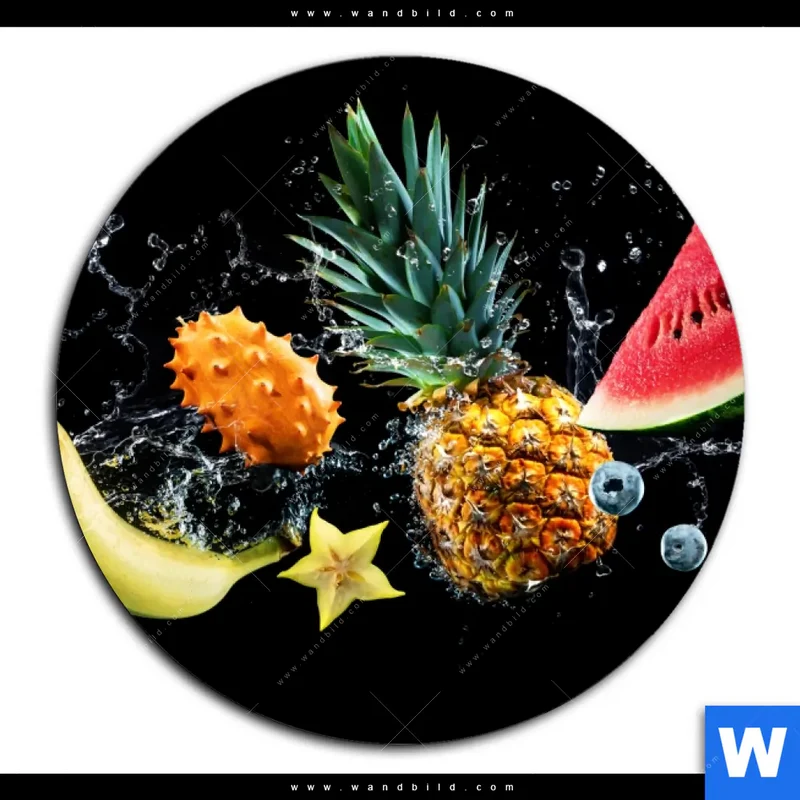 Acrylglasbild | Fruchtige Explosion voller Frische | Rund