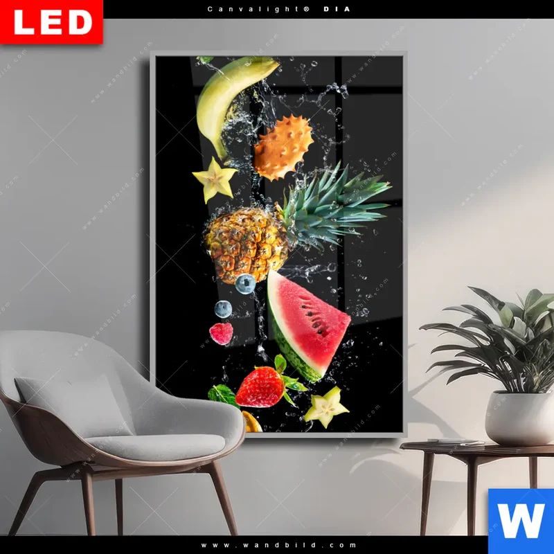Wechselmotiv Acrylglas Canvalight® DIA | Fruchtige Explosion voller Frische | Hochformat