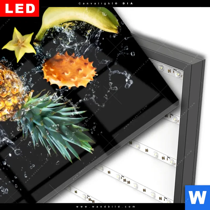 Wechselmotiv Acrylglas Canvalight® DIA | Fruchtige Explosion voller Frische | Hochformat