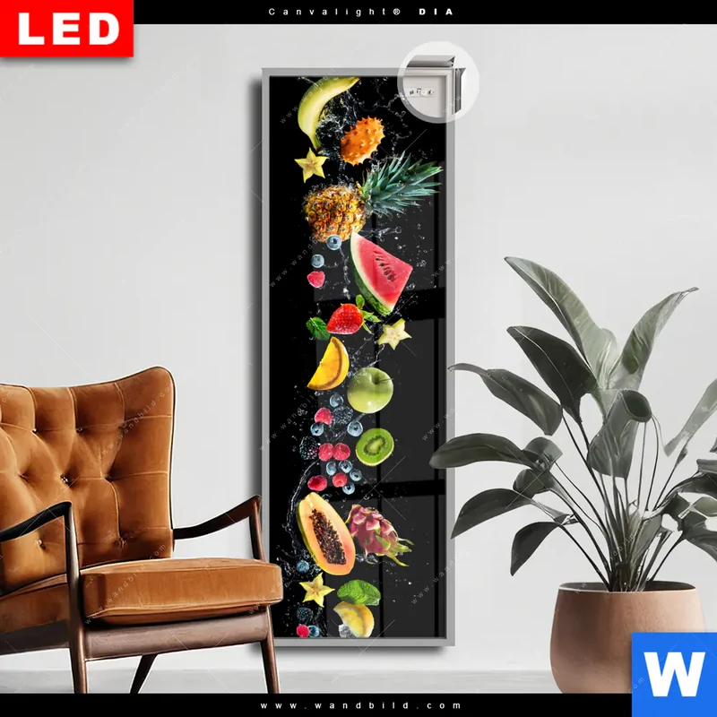 Leuchtbild Acrylglas Canvalight® DIA | Fruchtige Explosion voller Frische | Schmal